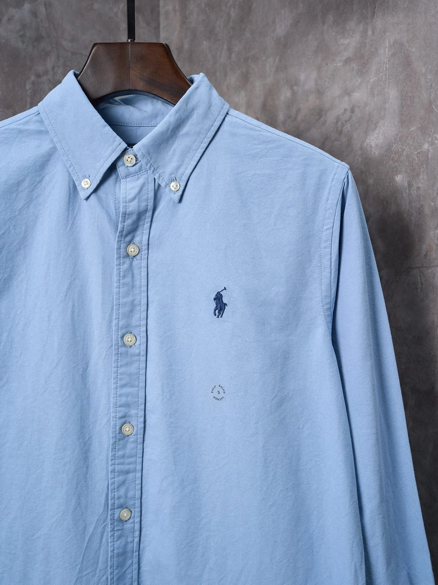 P340 Actual hanging auction】Ralph Lauren/Ralph Lauren couples must-have solid color pony embroidered cotton long-sleeved shirt [Ready stock] XS S M L XL